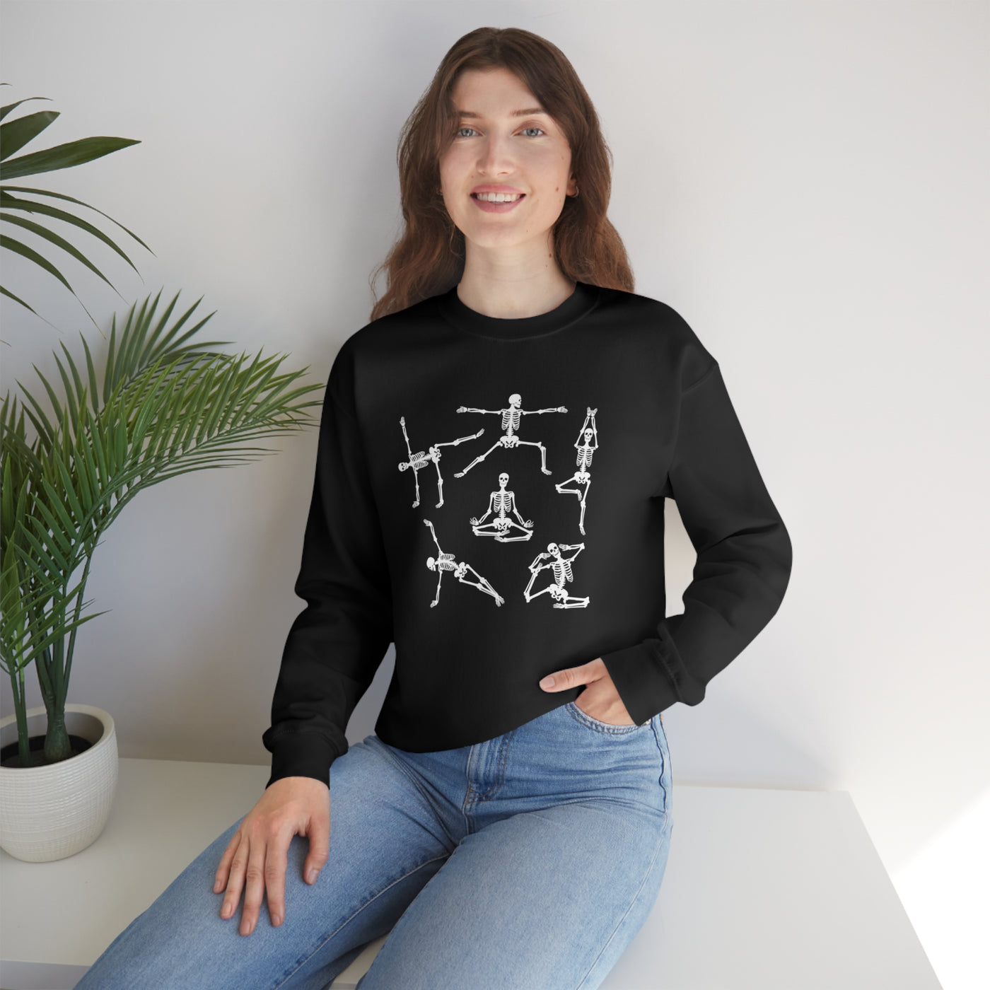 Skeleton Yoga Crewneck Sweatshirt