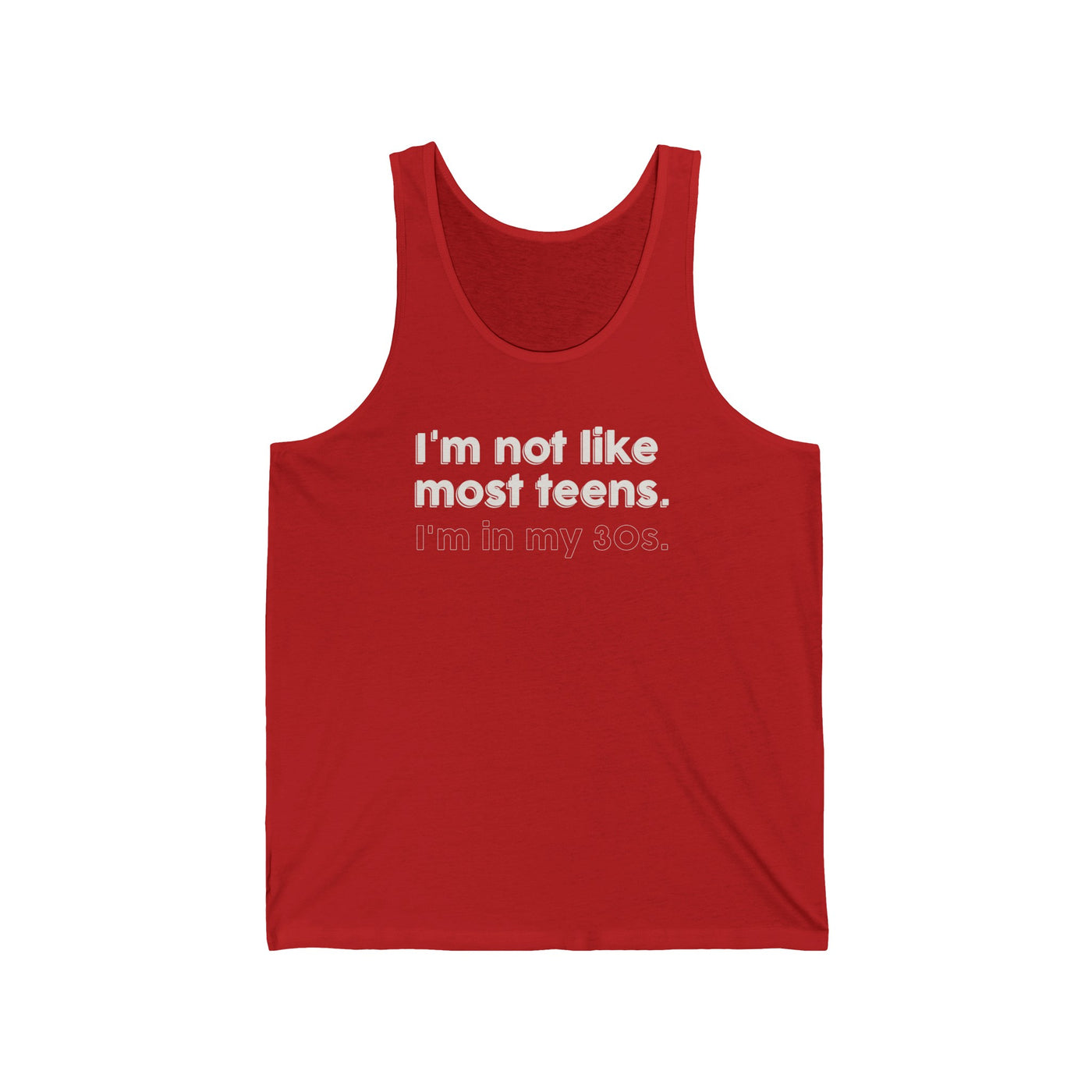 I'm Not Like Most Teens I'm In My 30s Unisex Tank Top