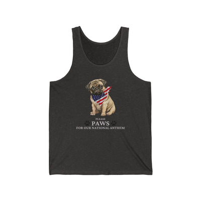 Please Paws For Our National Anthem Unisex Tank Top