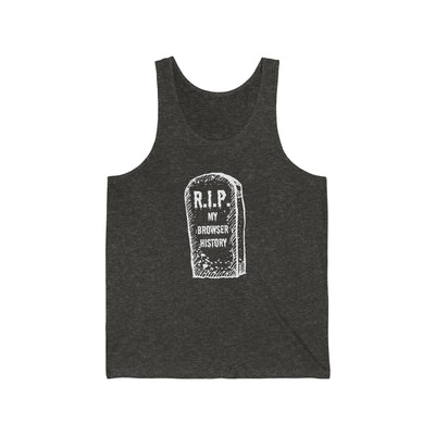 Mens tank top R.I.P. My Browser History charcoal tri blend black