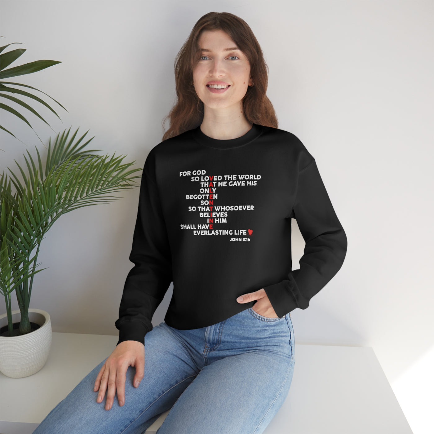 For God So Loved His Valentine Crewneck Sweatshirt