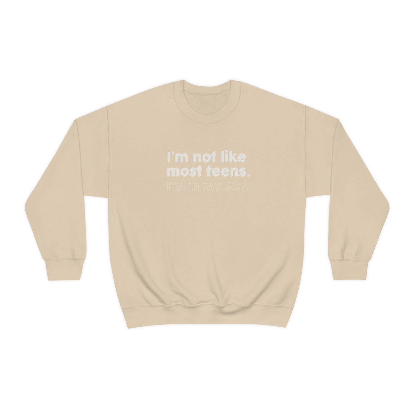 I'm Not Like Most Teens I'm In My 30s Crewneck Sweatshirt