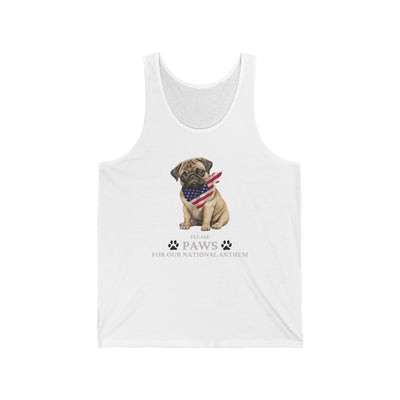 Please Paws For Our National Anthem Unisex Tank Top