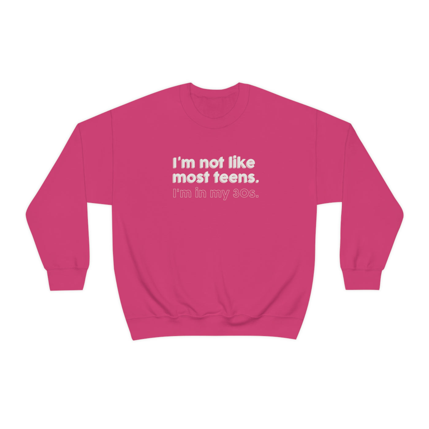 I'm Not Like Most Teens I'm In My 30s Crewneck Sweatshirt