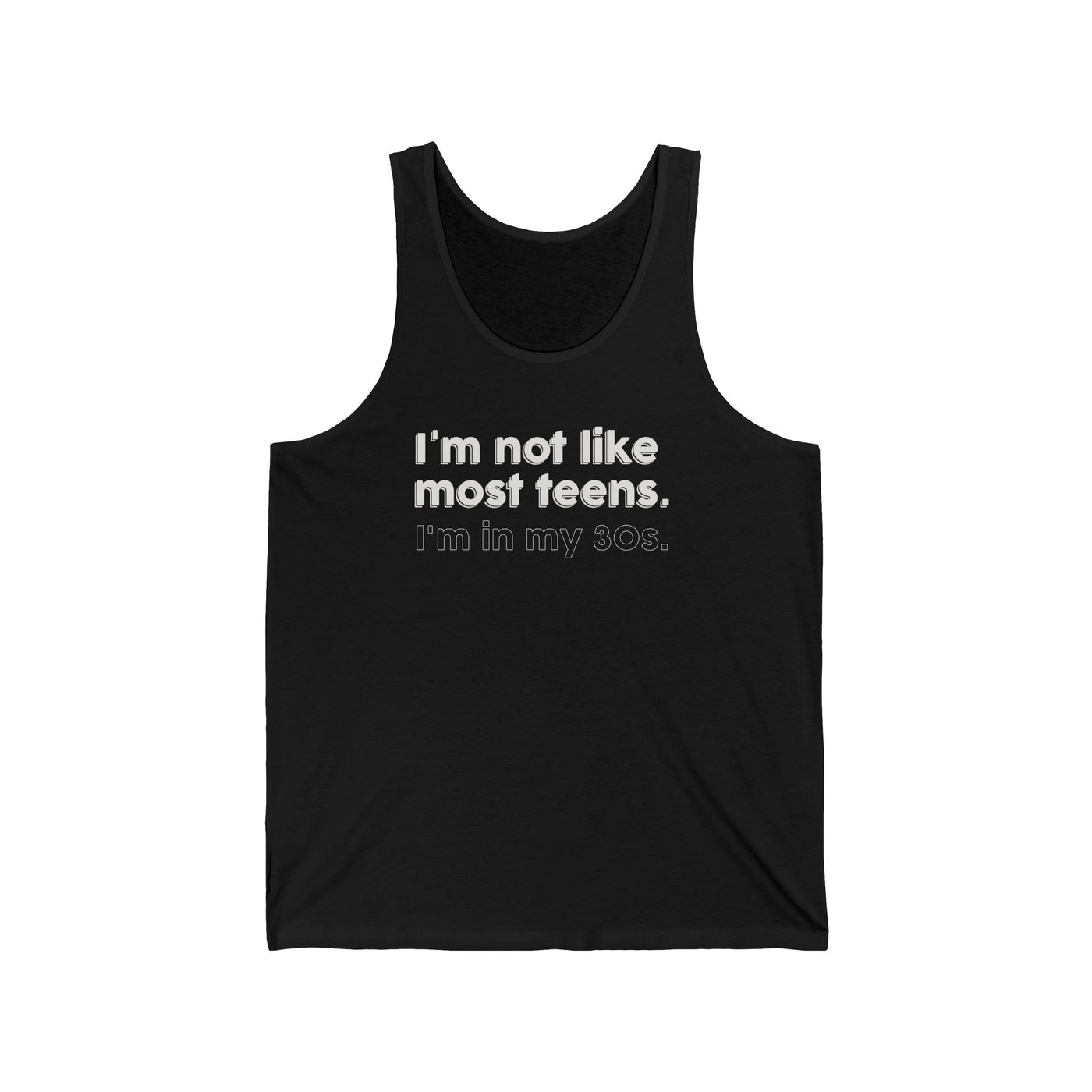 I'm Not Like Most Teens I'm In My 30s Unisex Tank Top