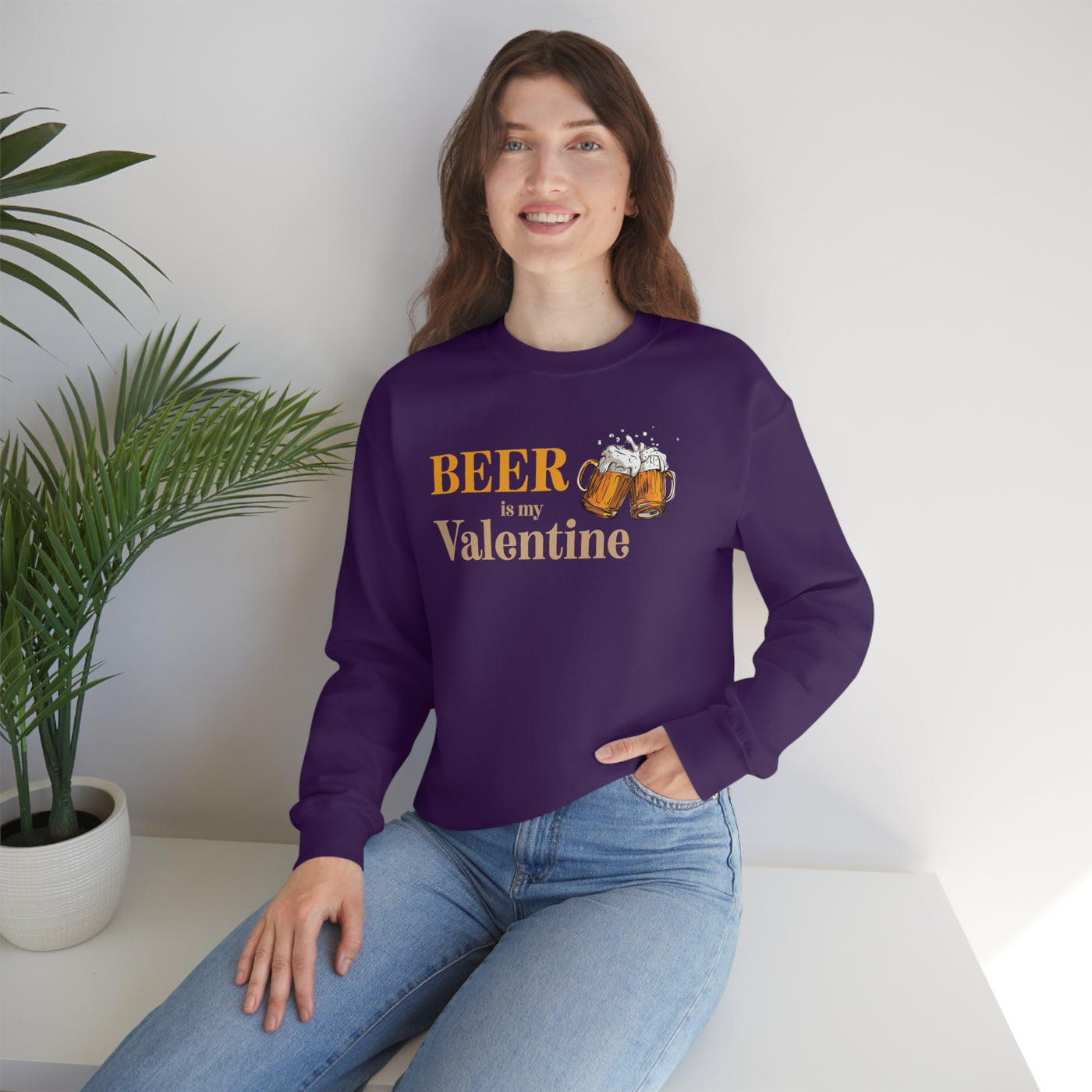 Beer Is My Valentine Crewneck Sweatshirt