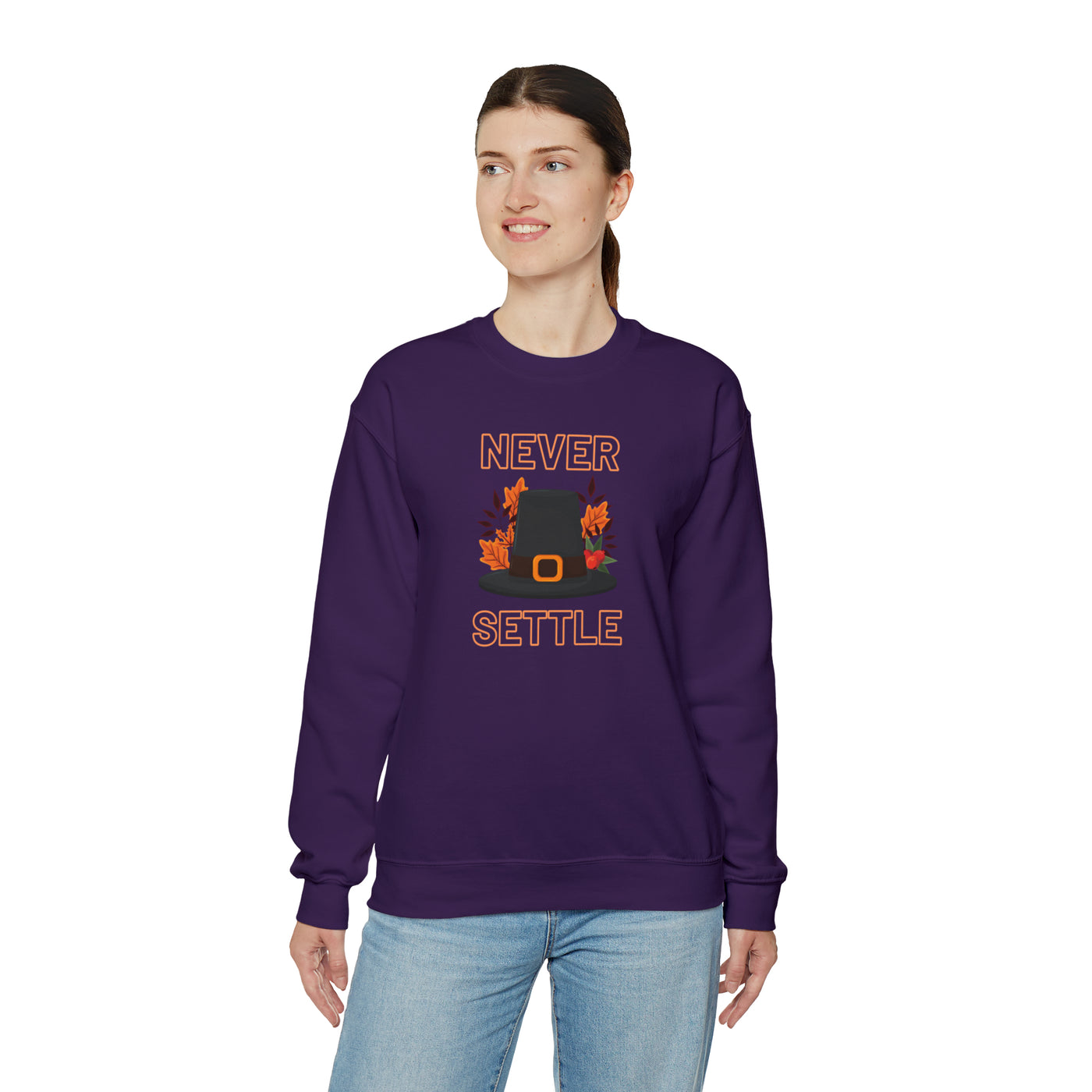 Never Settle Crewneck Sweatshirt