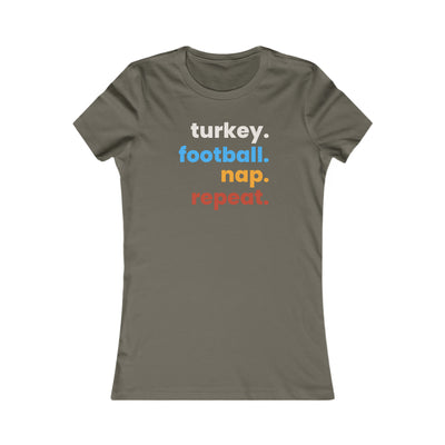 Turkey Football Nap Repeat Women's Favorite Tee