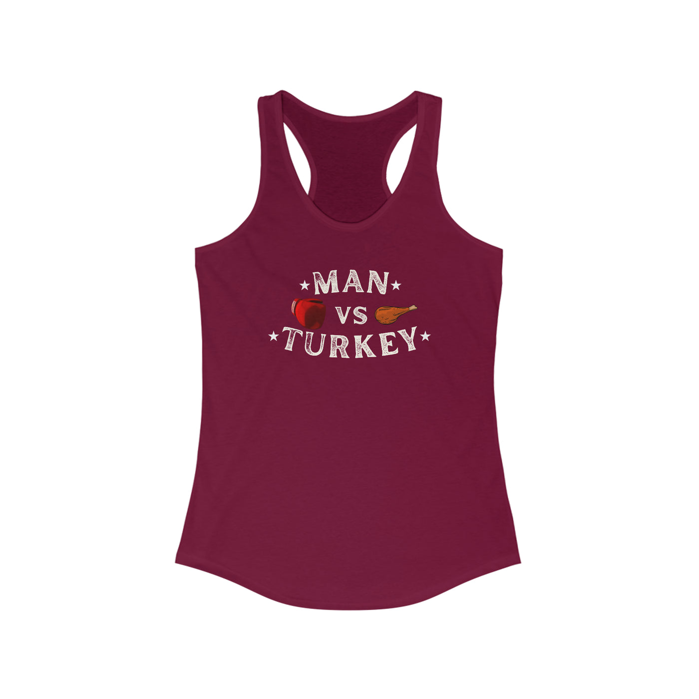 Man Vs Turkey Women's Racerback Tank