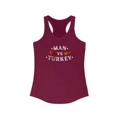 Man Vs Turkey Women's Racerback Tank