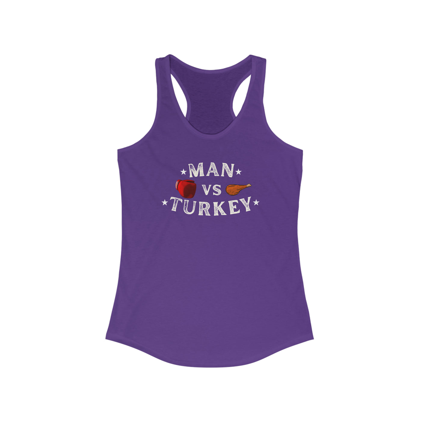 Man Vs Turkey Women's Racerback Tank