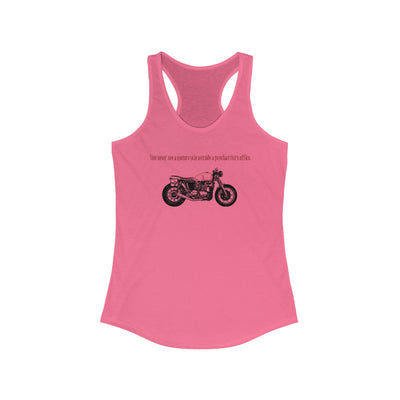 Motorcycle Outside Psychiatrist's Office Women's Racerback Tank