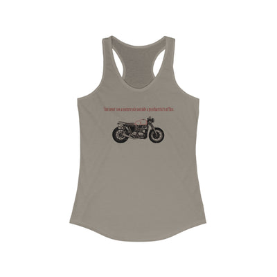 Motorcycle Outside Psychiatrist's Office Women's Racerback Tank