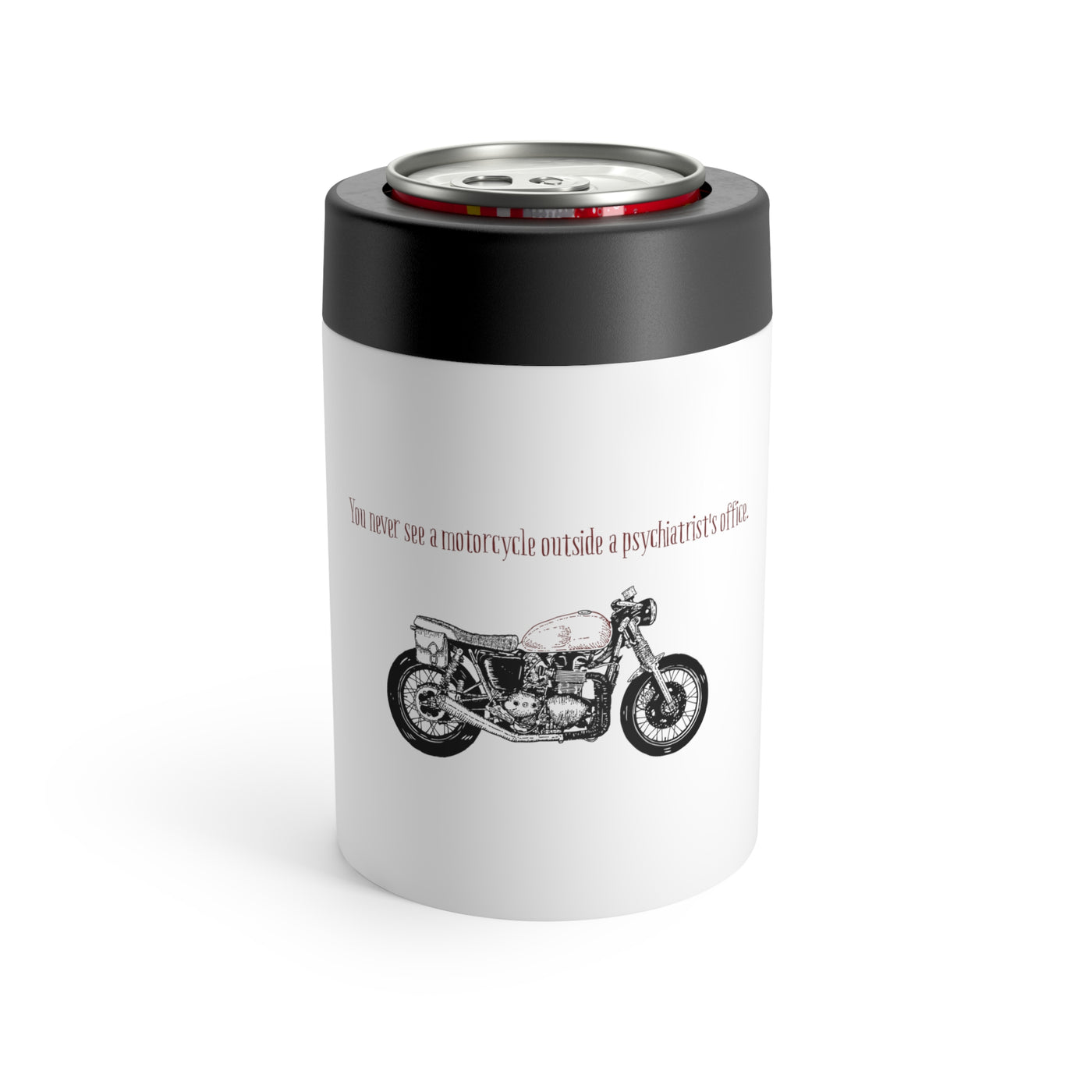 Motorcycle Outside Psychiatrist's Office Stainless Steel Can Holder