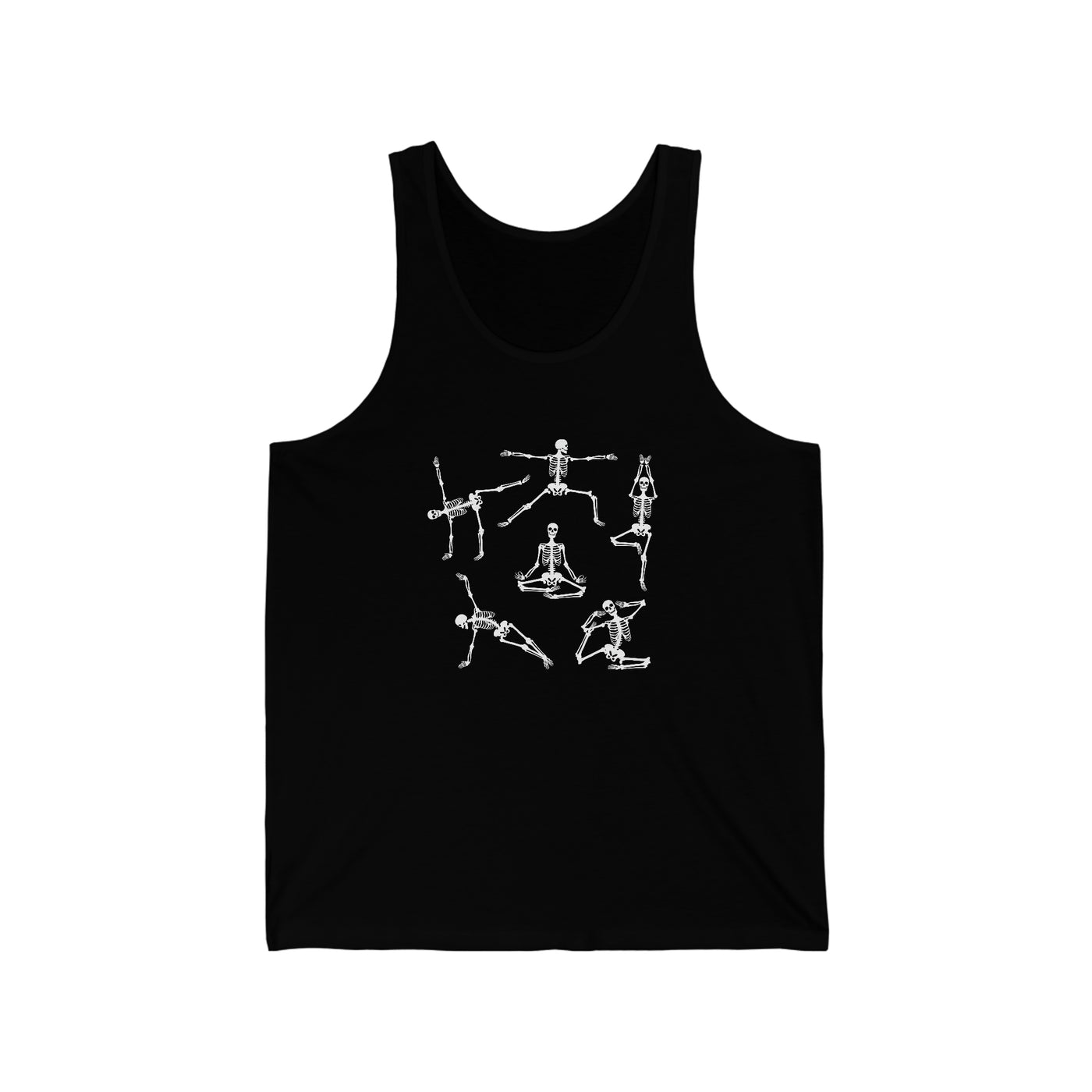 funny mens tank top Skeleton Yoga black