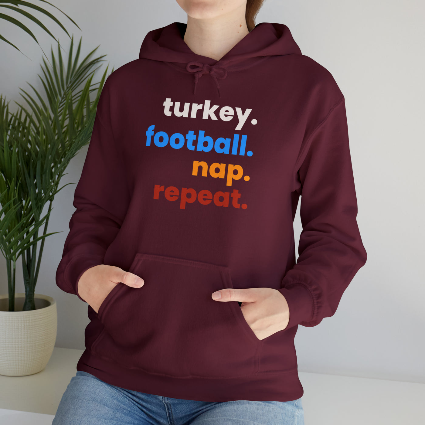 Turkey. Football. Nap. Repeat. Unisex Hoodie