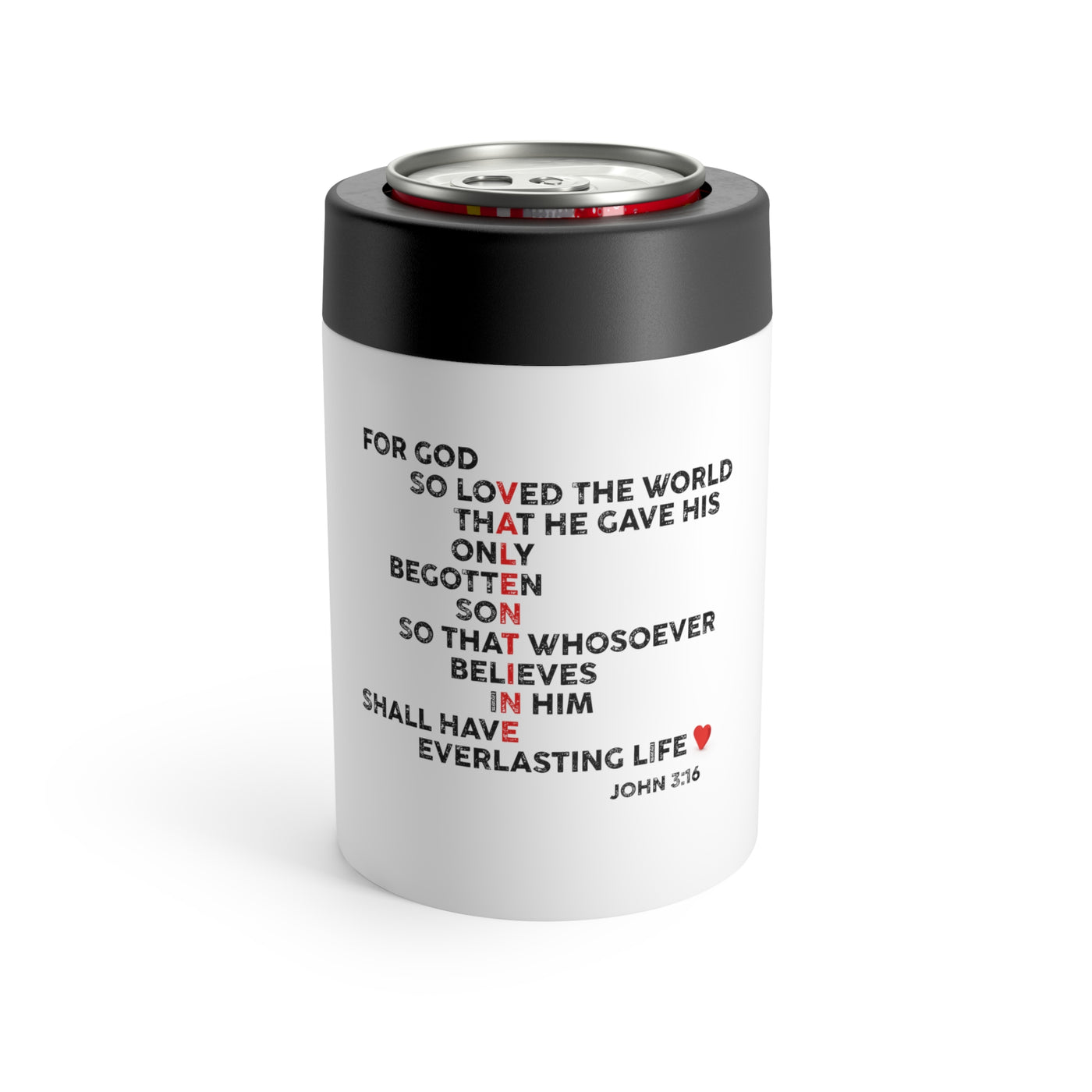 For God So Loved His Valentine Stainless Steel Can Holder