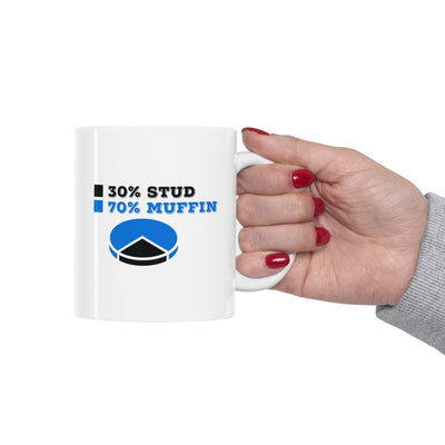 30% Stud 70% Muffin 11oz Ceramic Mug