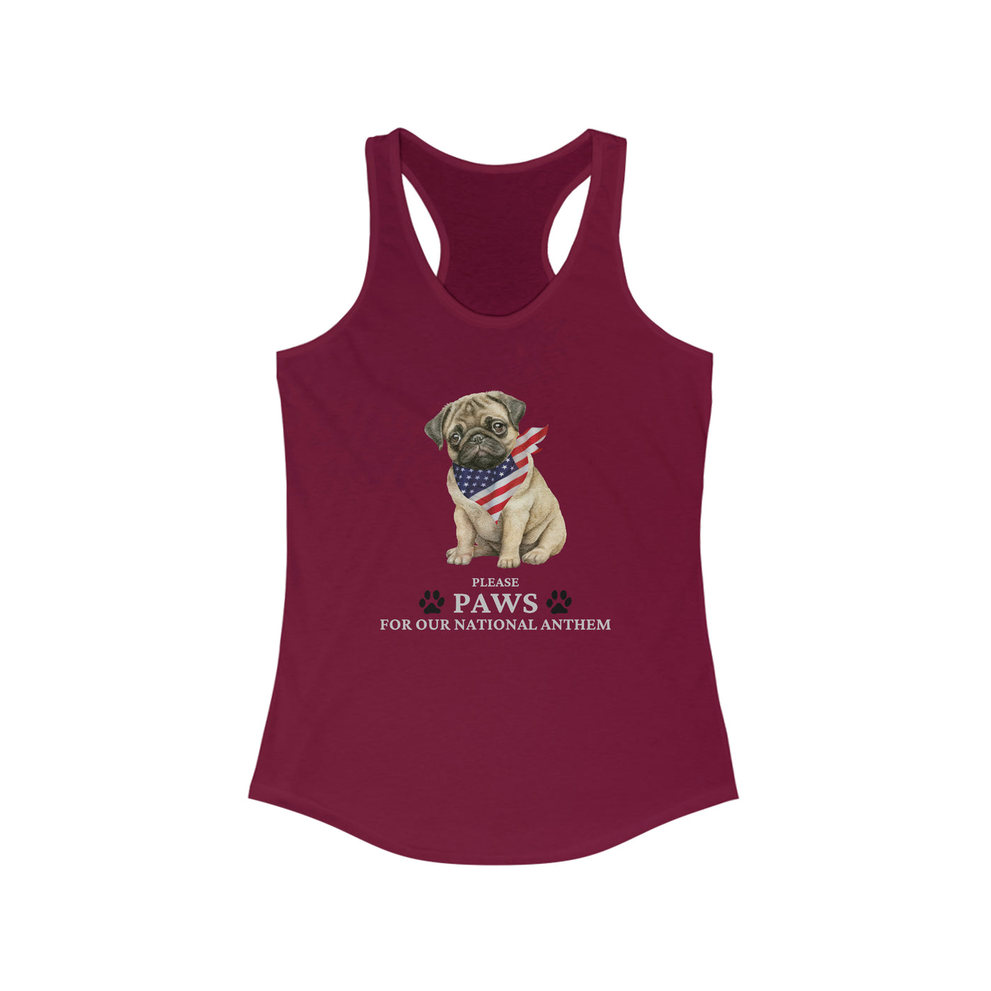 Please Paws For Our National Anthem Women's Racerback Tank