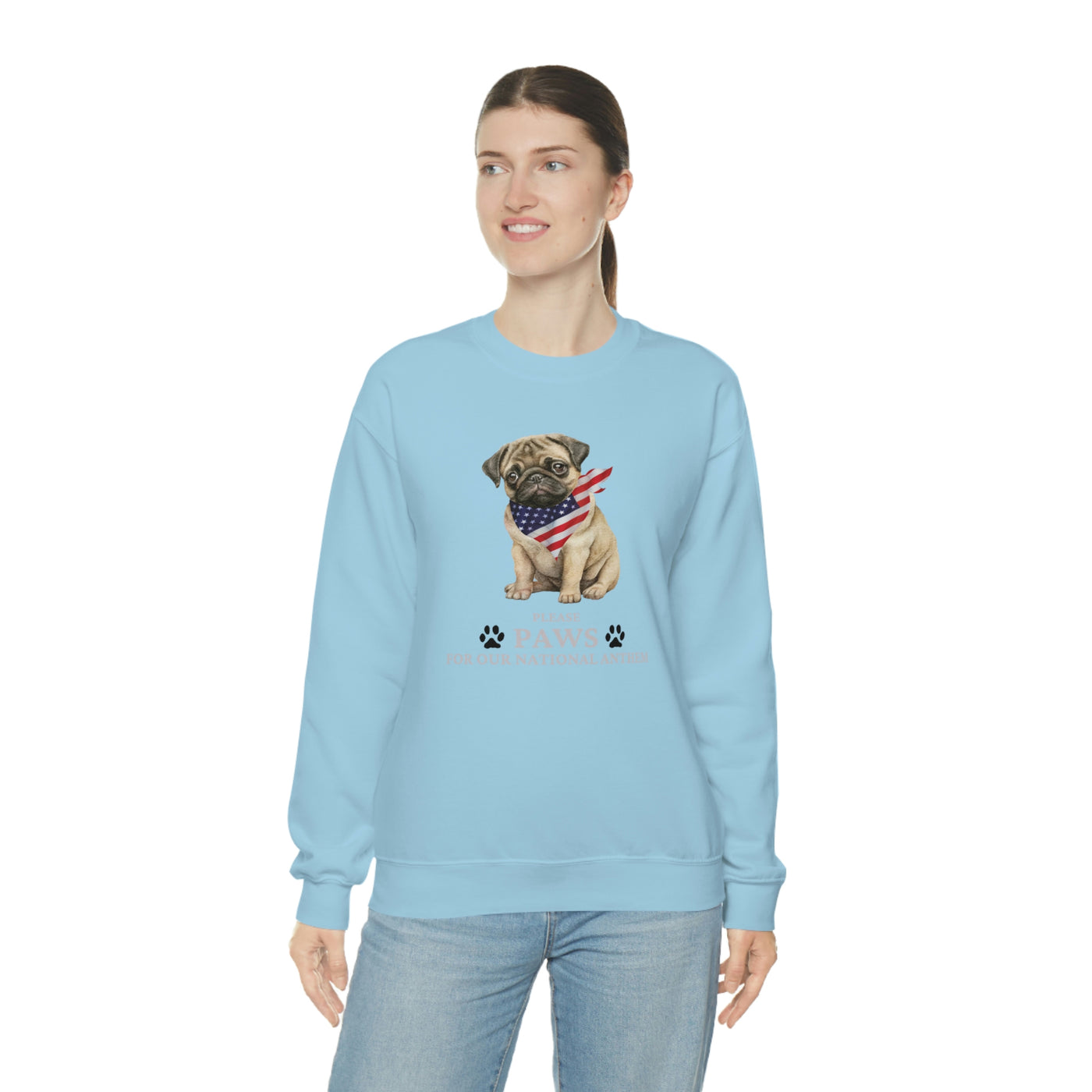 Please Paws For Our National Anthem Crewneck Sweatshirt