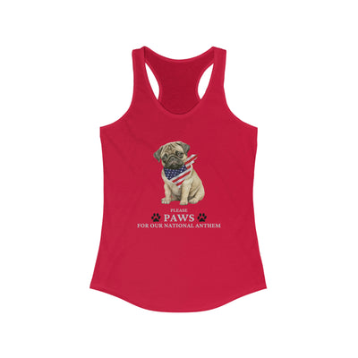 Please Paws For Our National Anthem Women's Racerback Tank