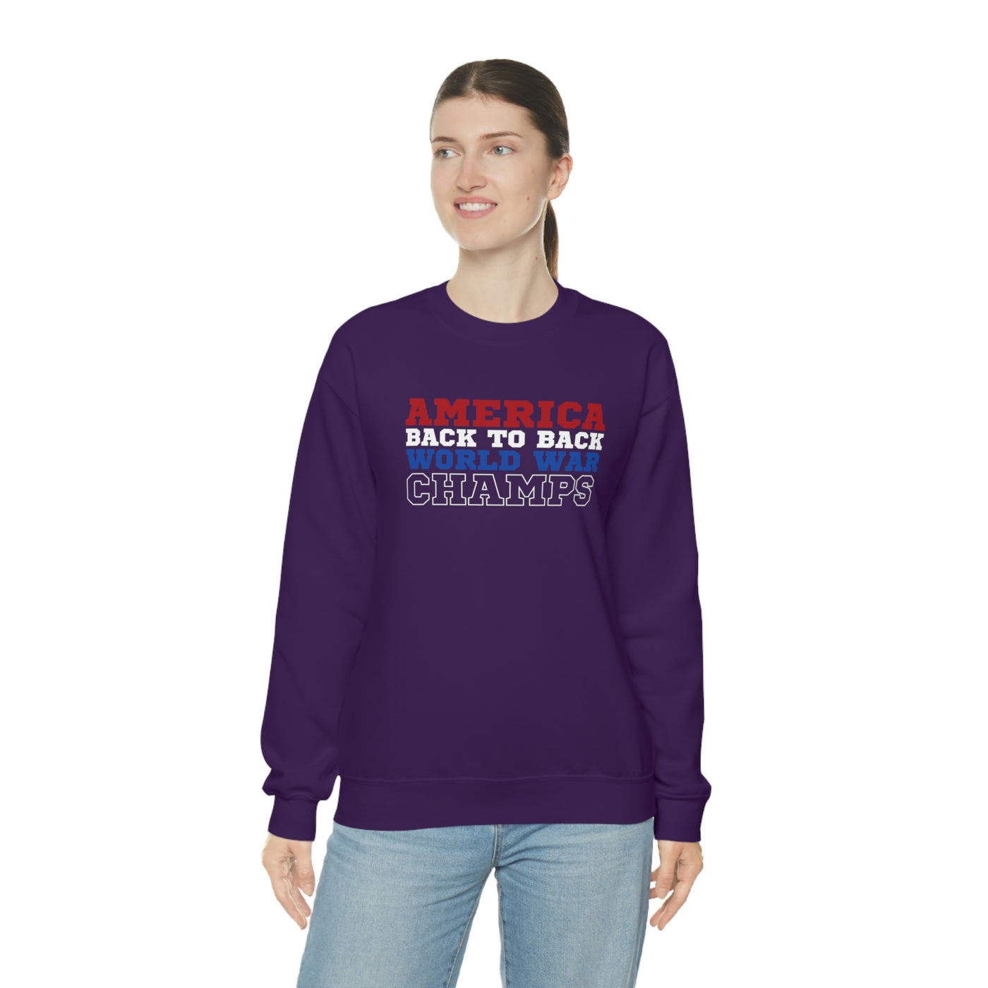 America Back To Back World War Champs Crewneck Sweatshirt