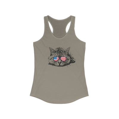 Independence Day Cat Women's Racerback Tank