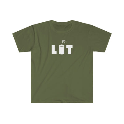 fourth of july LIT Fireworks mens T-Shirt army green