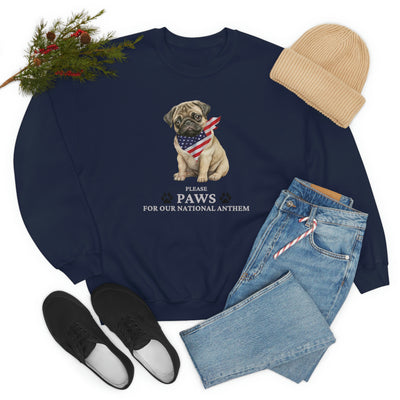 Please Paws For Our National Anthem Crewneck Sweatshirt