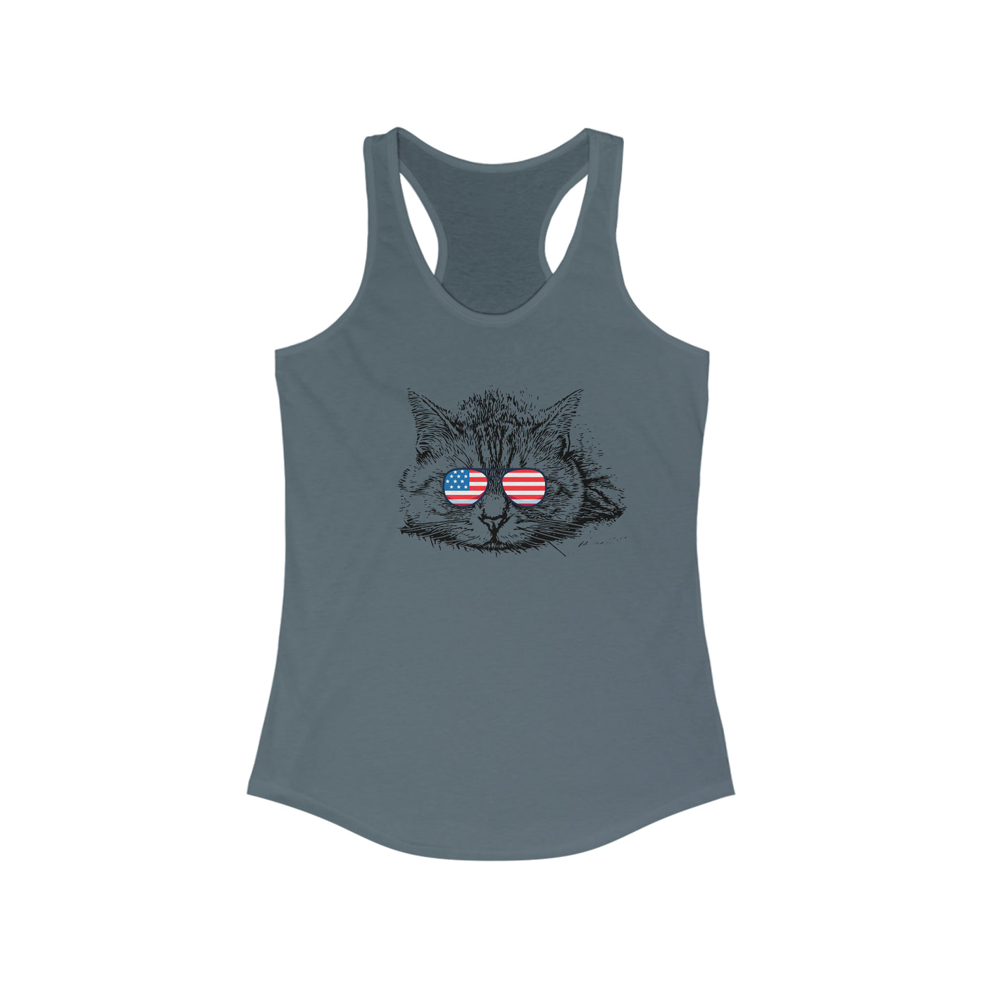 Independence Day Cat Women's Racerback Tank