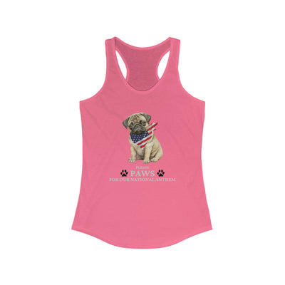 Please Paws For Our National Anthem Women's Racerback Tank