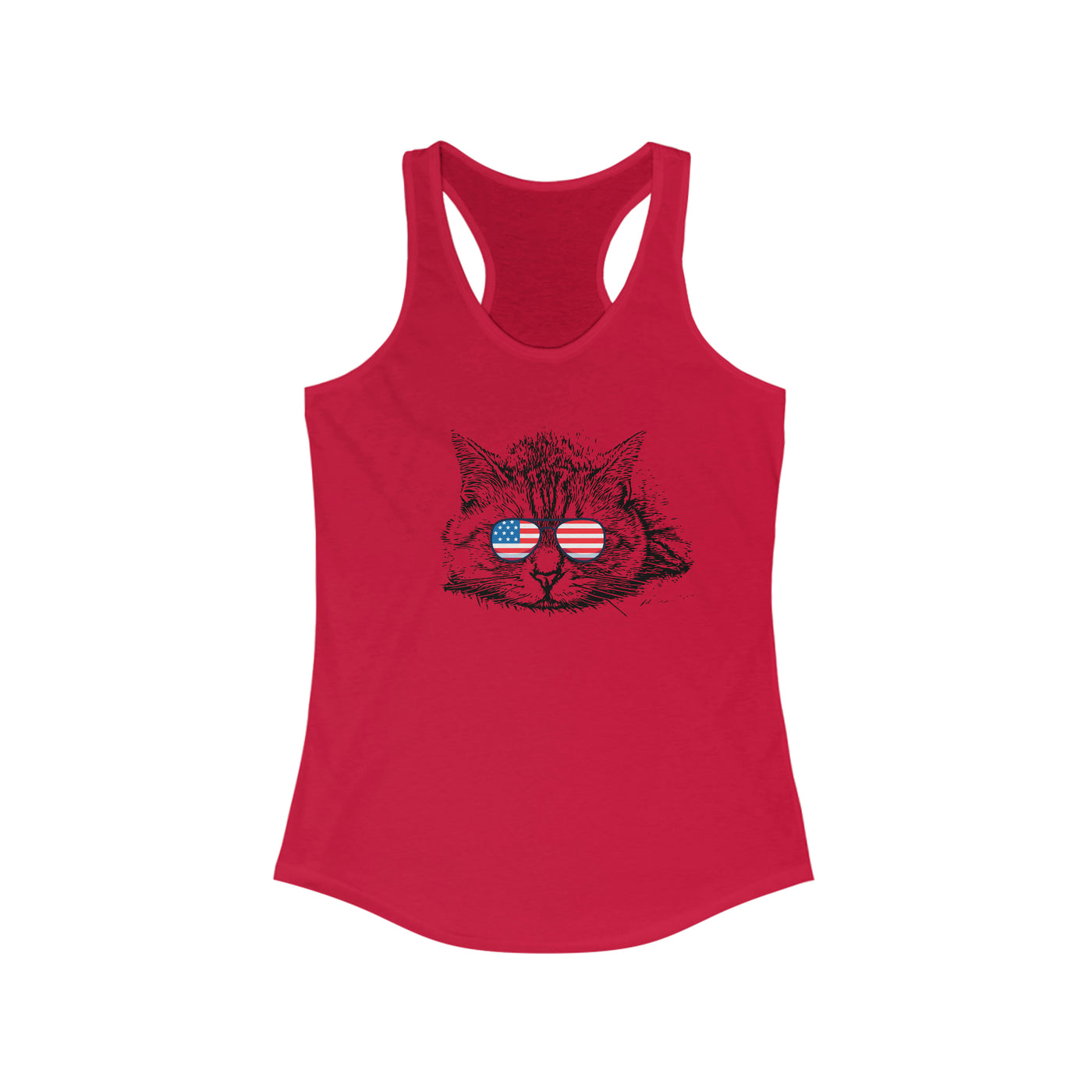 Independence Day Cat Women's Racerback Tank