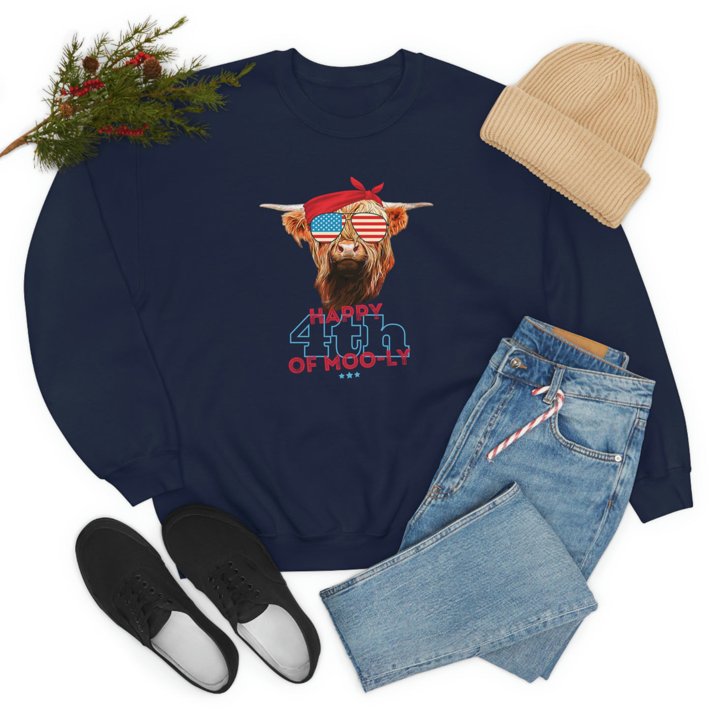 Happy 4th of Moo-ly Crewneck Sweatshirt