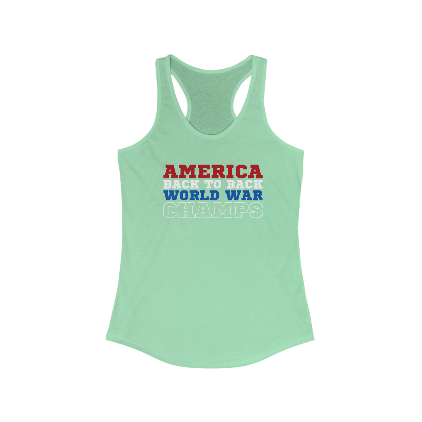 America Back To Back World War Champs Women's Racerback Tank
