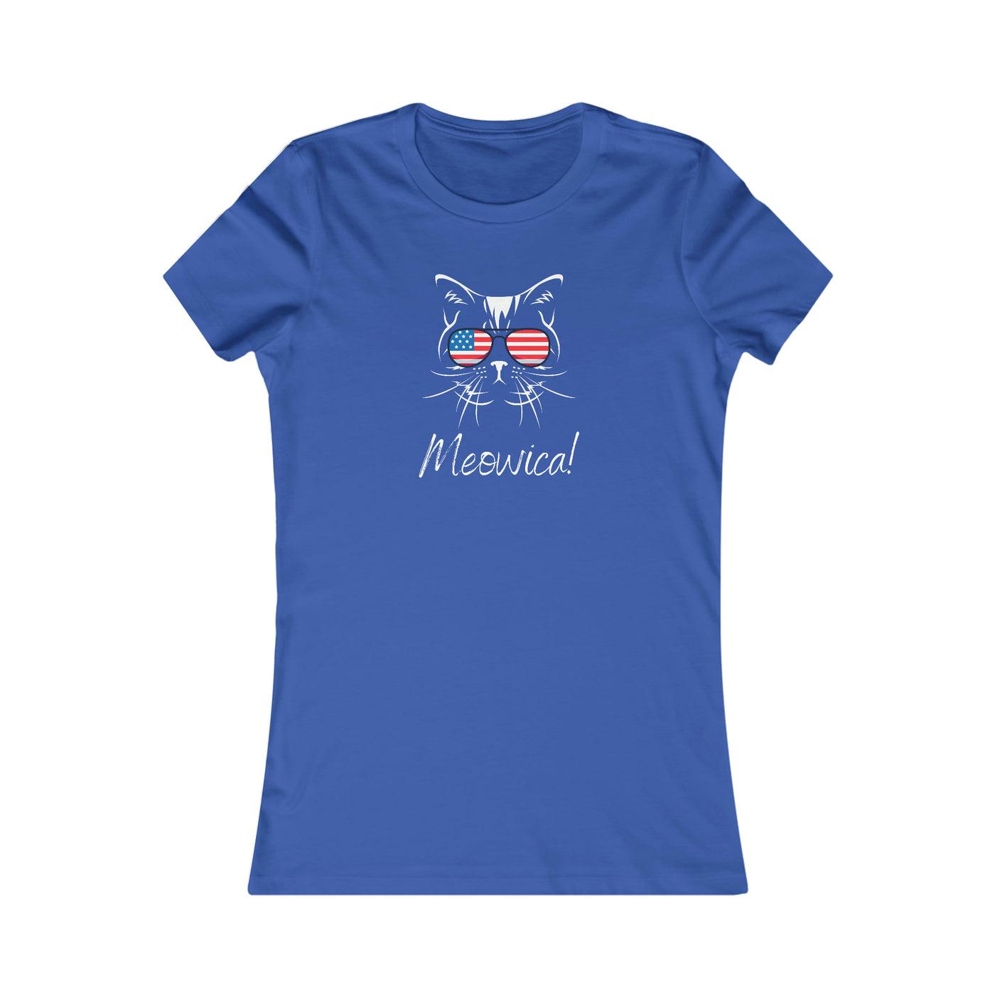 fourth of july Meowica! Women's Favorite T shirt blue