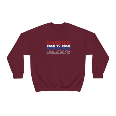 America Back To Back World War Champs Crewneck Sweatshirt