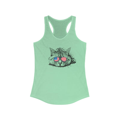 Independence Day Cat Women's Racerback Tank