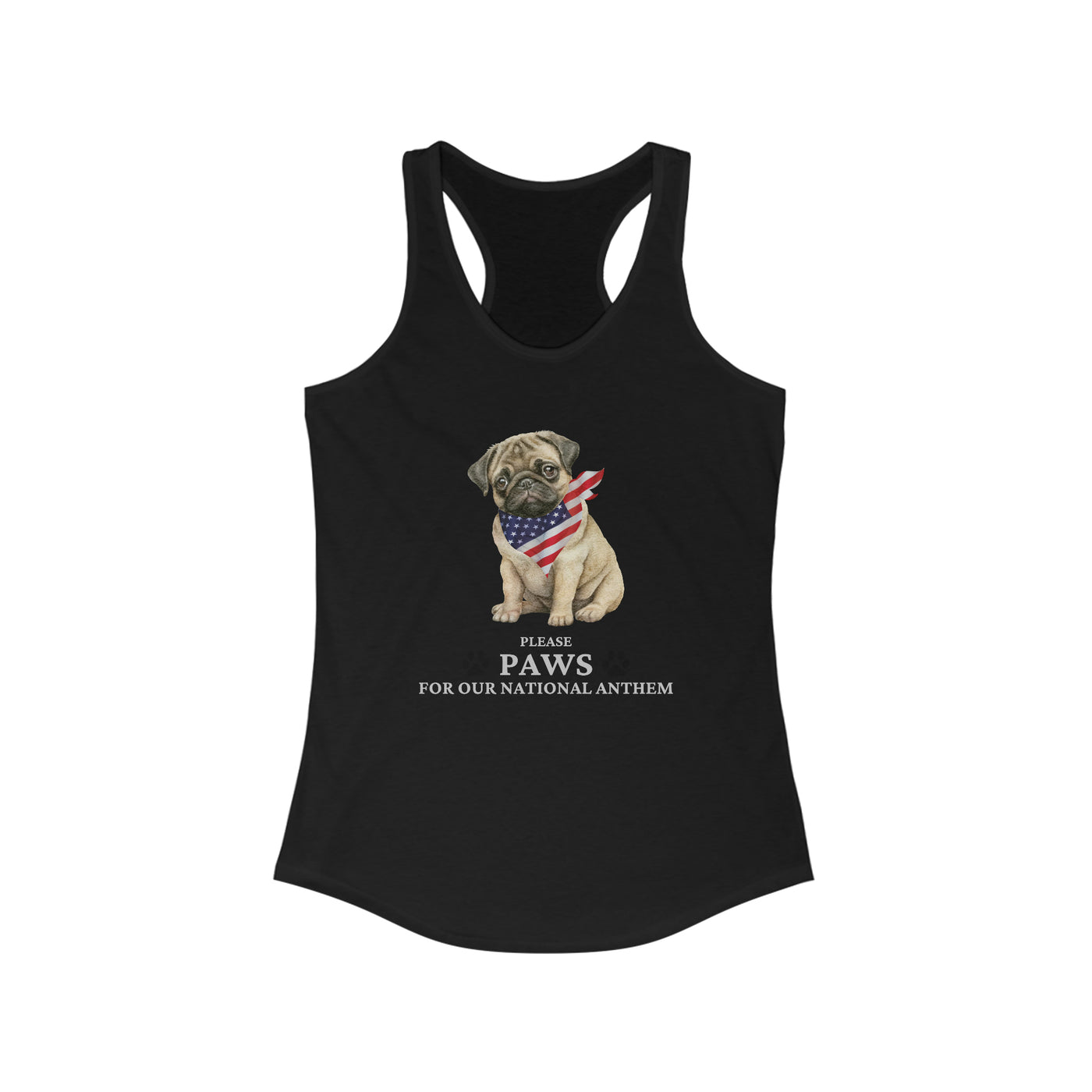 Please Paws For Our National Anthem Women's Racerback Tank