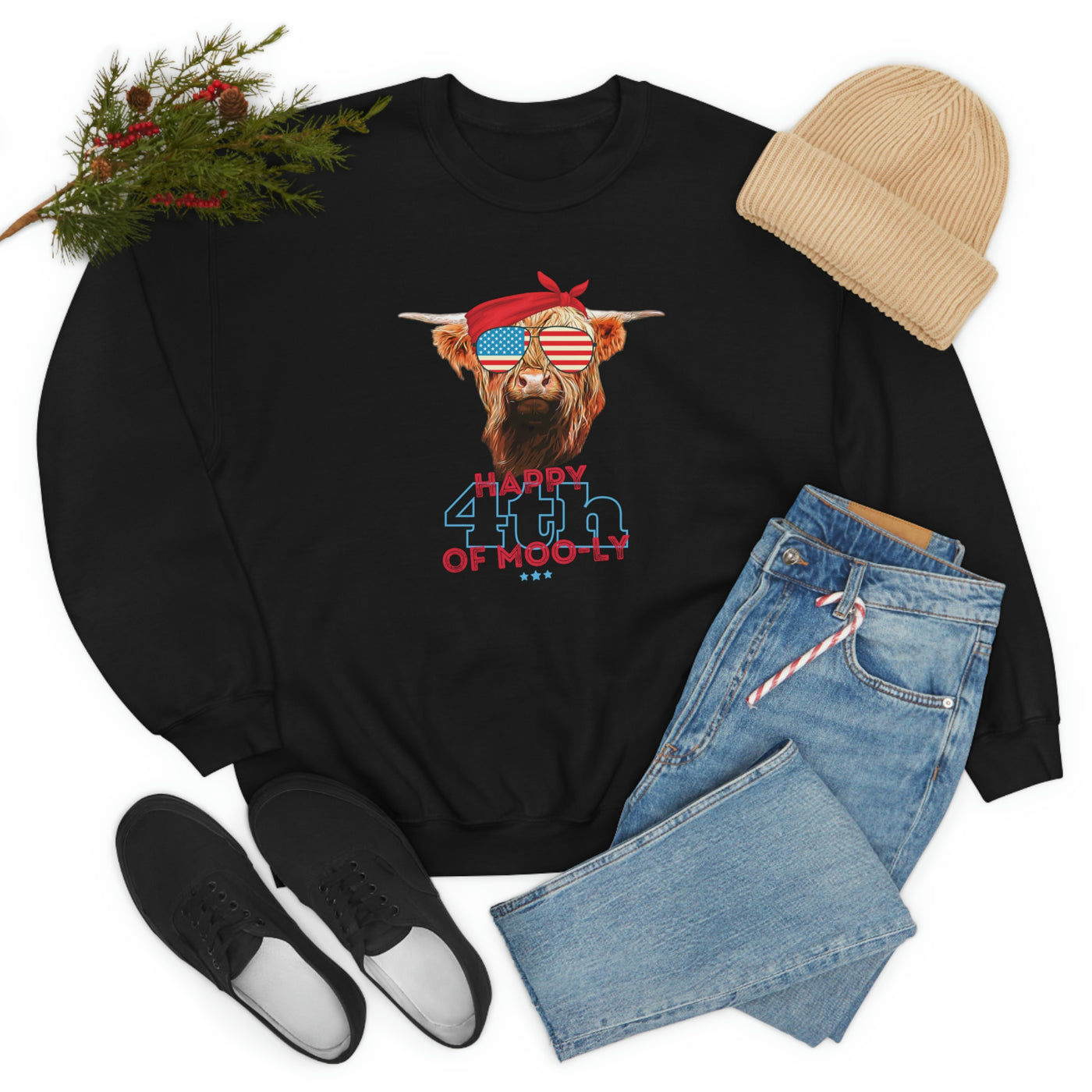 Happy 4th of Moo-ly Crewneck Sweatshirt