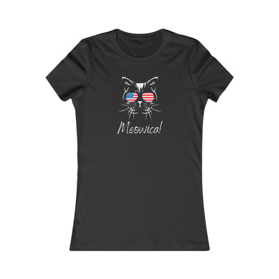 fourth of july Meowica! Women's Favorite T shirt black