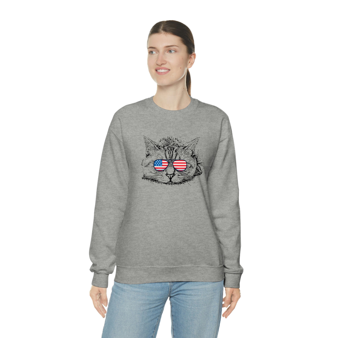 Independence Day Cat Crewneck Sweatshirt