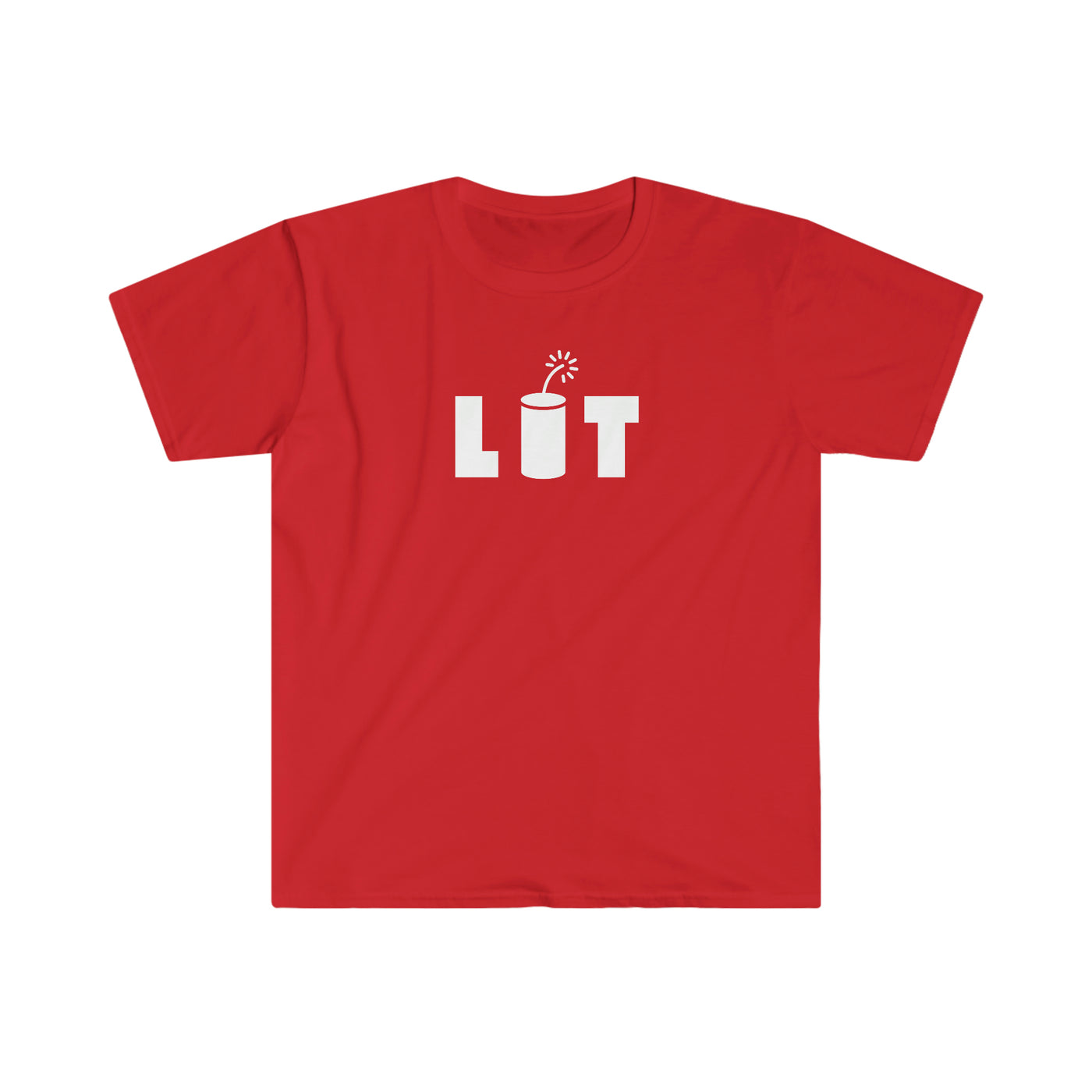 fourth of july LIT Fireworks mens T-Shirt red