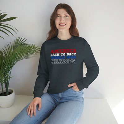 America Back To Back World War Champs Crewneck Sweatshirt