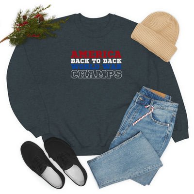 America Back To Back World War Champs Crewneck Sweatshirt