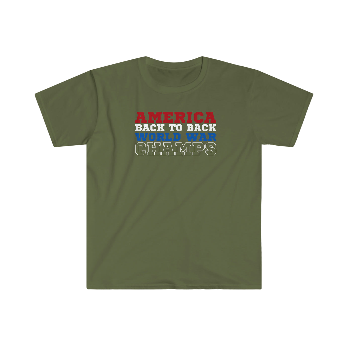 4th of july America World War Champs mens T-Shirt army green