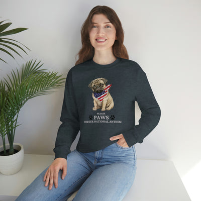 Please Paws For Our National Anthem Crewneck Sweatshirt