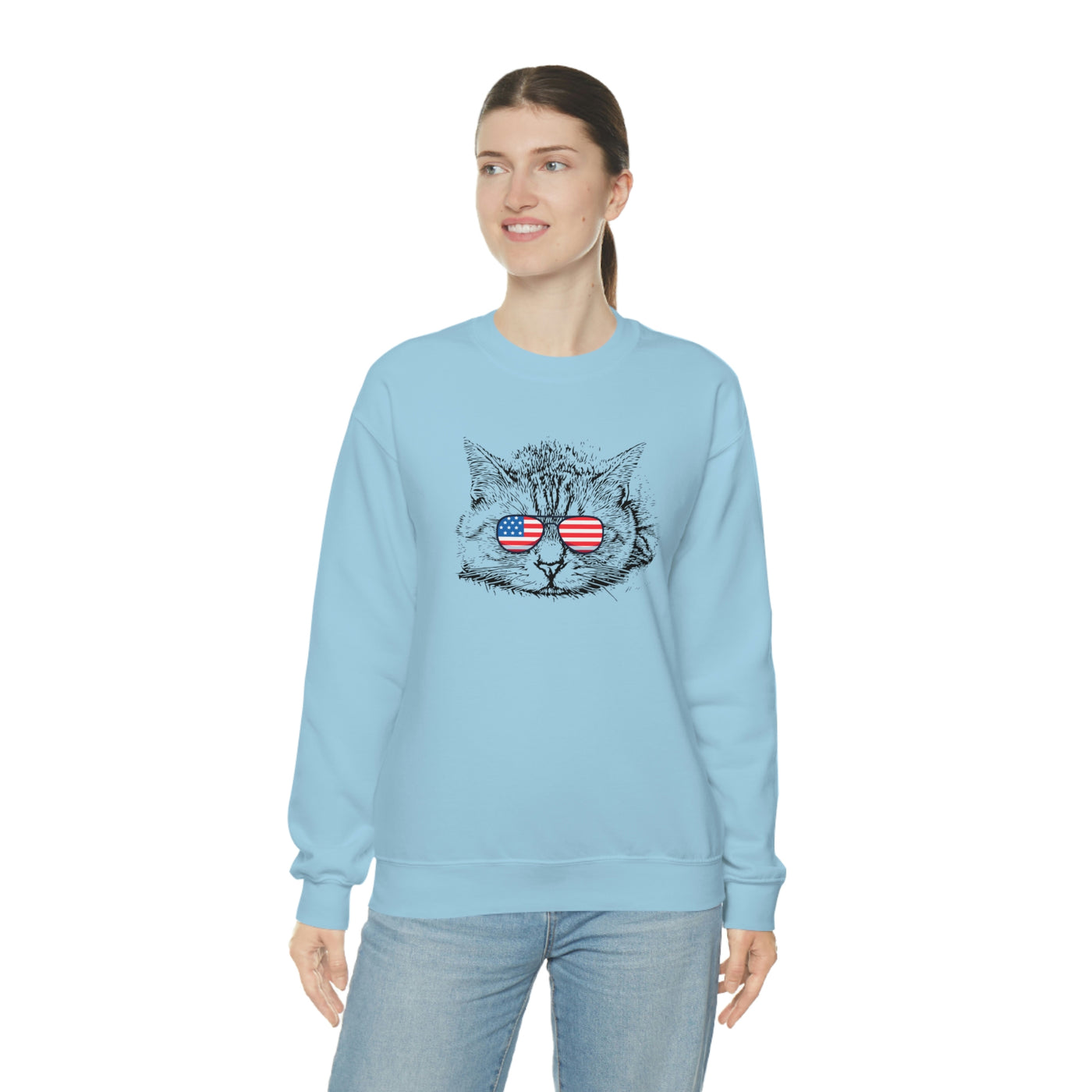 Independence Day Cat Crewneck Sweatshirt