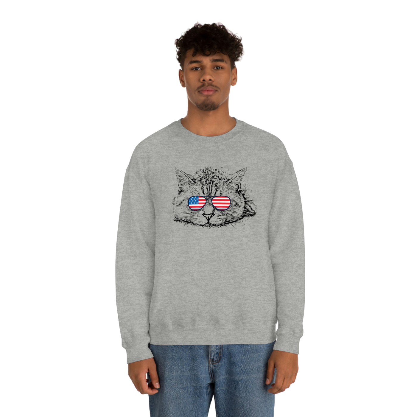 Independence Day Cat Crewneck Sweatshirt