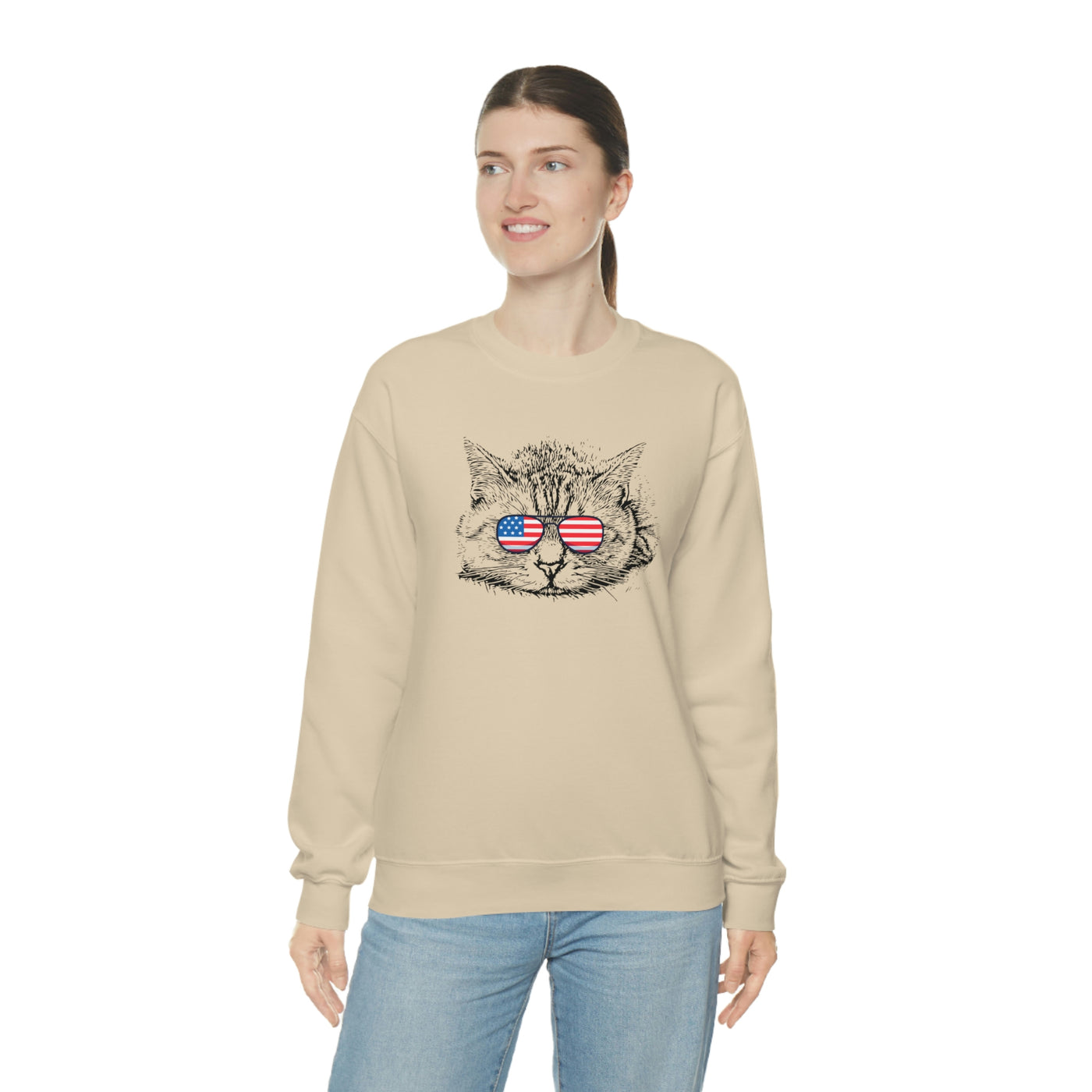 Independence Day Cat Crewneck Sweatshirt