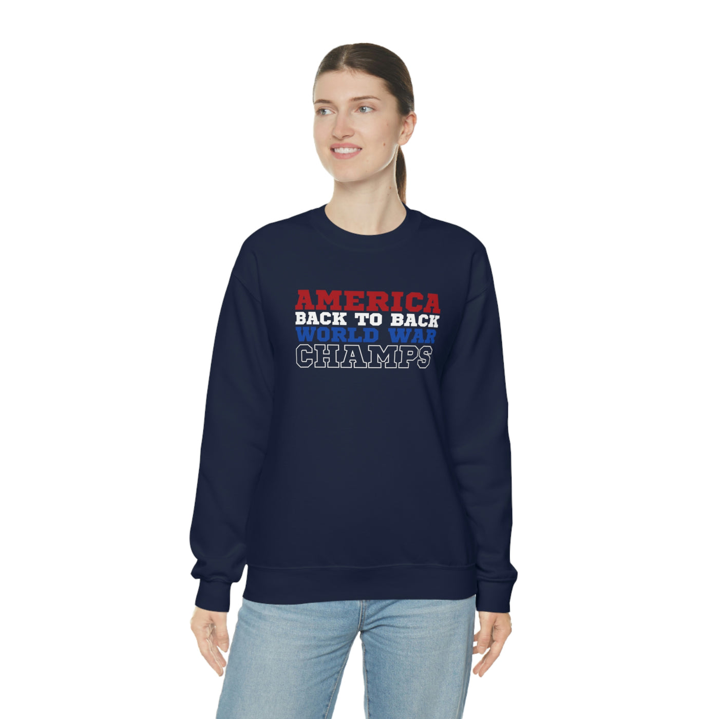 America Back To Back World War Champs Crewneck Sweatshirt